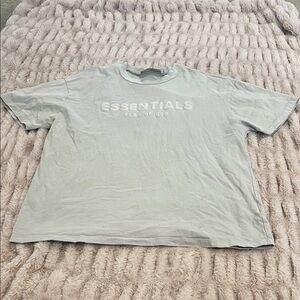 Fear of God Essentials Logo T-Shirt Stone Gray Tan Size XL Streetwear Tee